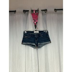 VTG Y2K Hollister Micro Mini Denim Short Hot Shorts Low Rise Mallcore Sz 1 / 25